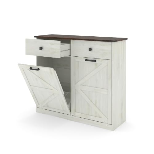 Tilt Out Trash Can Cabinet with Drawer T552