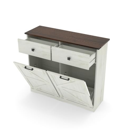Tilt Out Trash Can Cabinet with Drawer T552