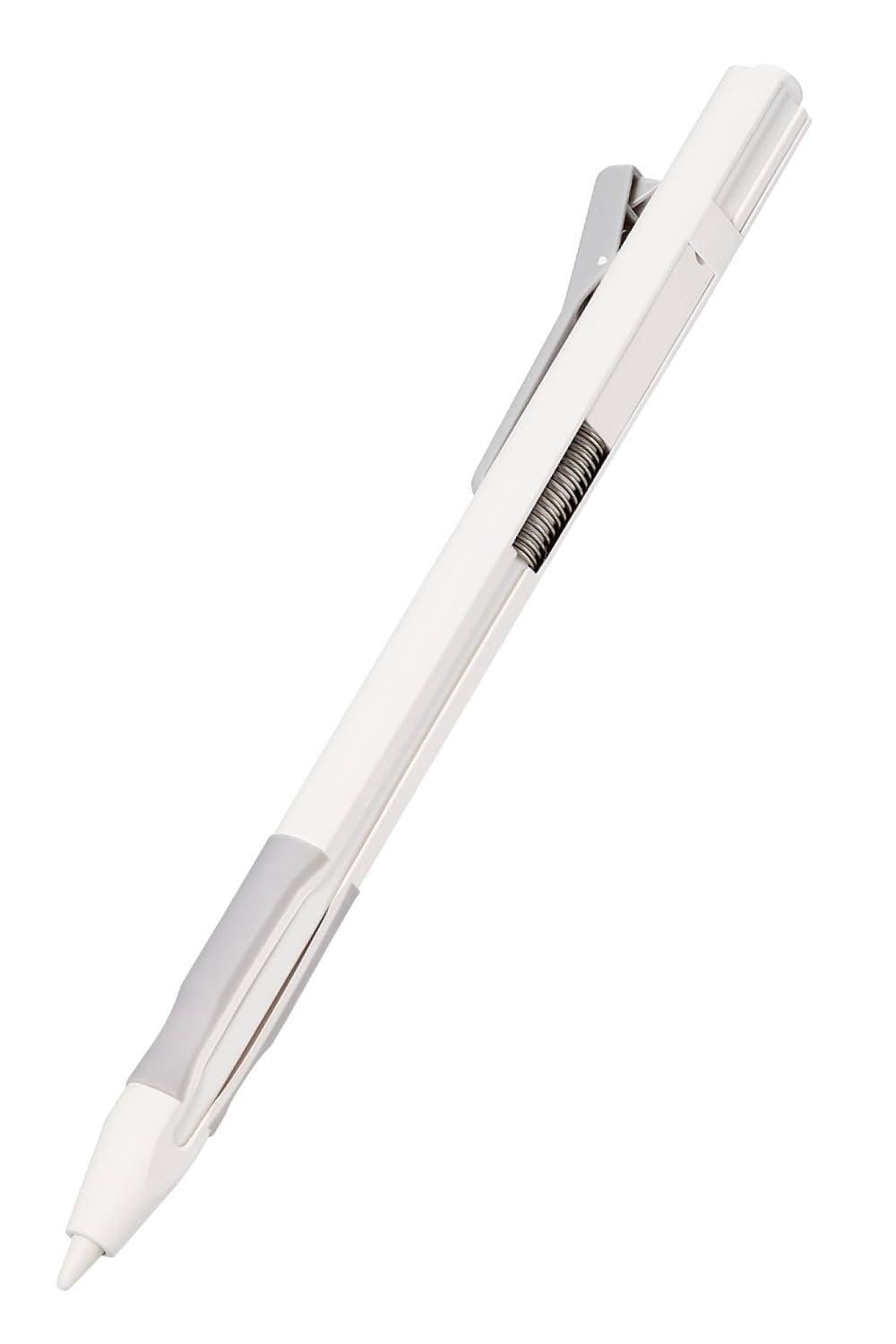 Retractable Hard Case with Rubber Grip Clip White F731