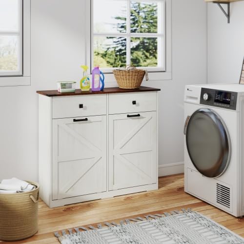 Tilt Out Trash Can Cabinet with Drawer T552