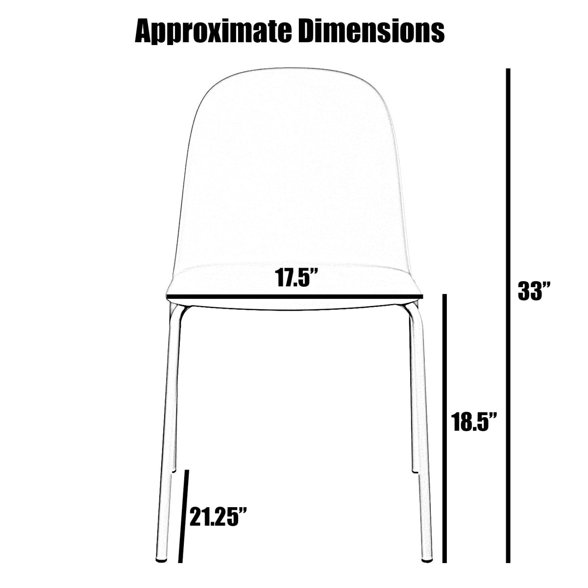 Grey Plastic Dining Chair with Metal Legs H7632