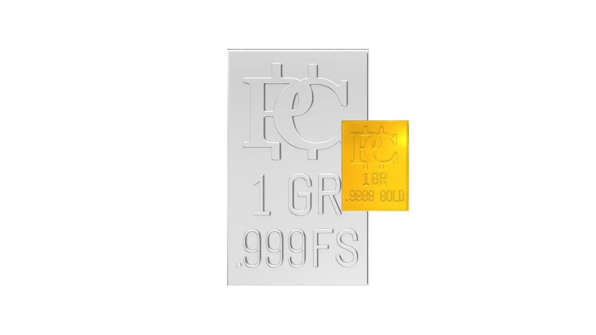 Gold and Silver Bullion Bar 1 Grain K23343