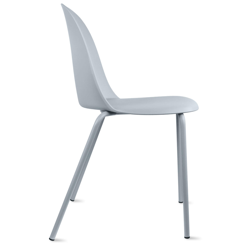 Grey Plastic Dining Chair with Metal Legs H7632