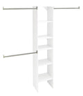 Small Closet Organizer Starter Kit with Tower and 3 Hang Rods, Pure White M3492