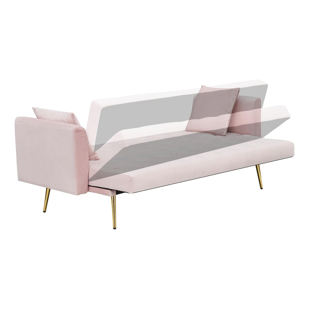 71" Velvet Convertible Sofa Bed X34984