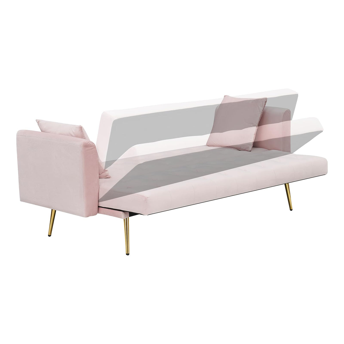 71" Velvet Convertible Sofa Bed X34984