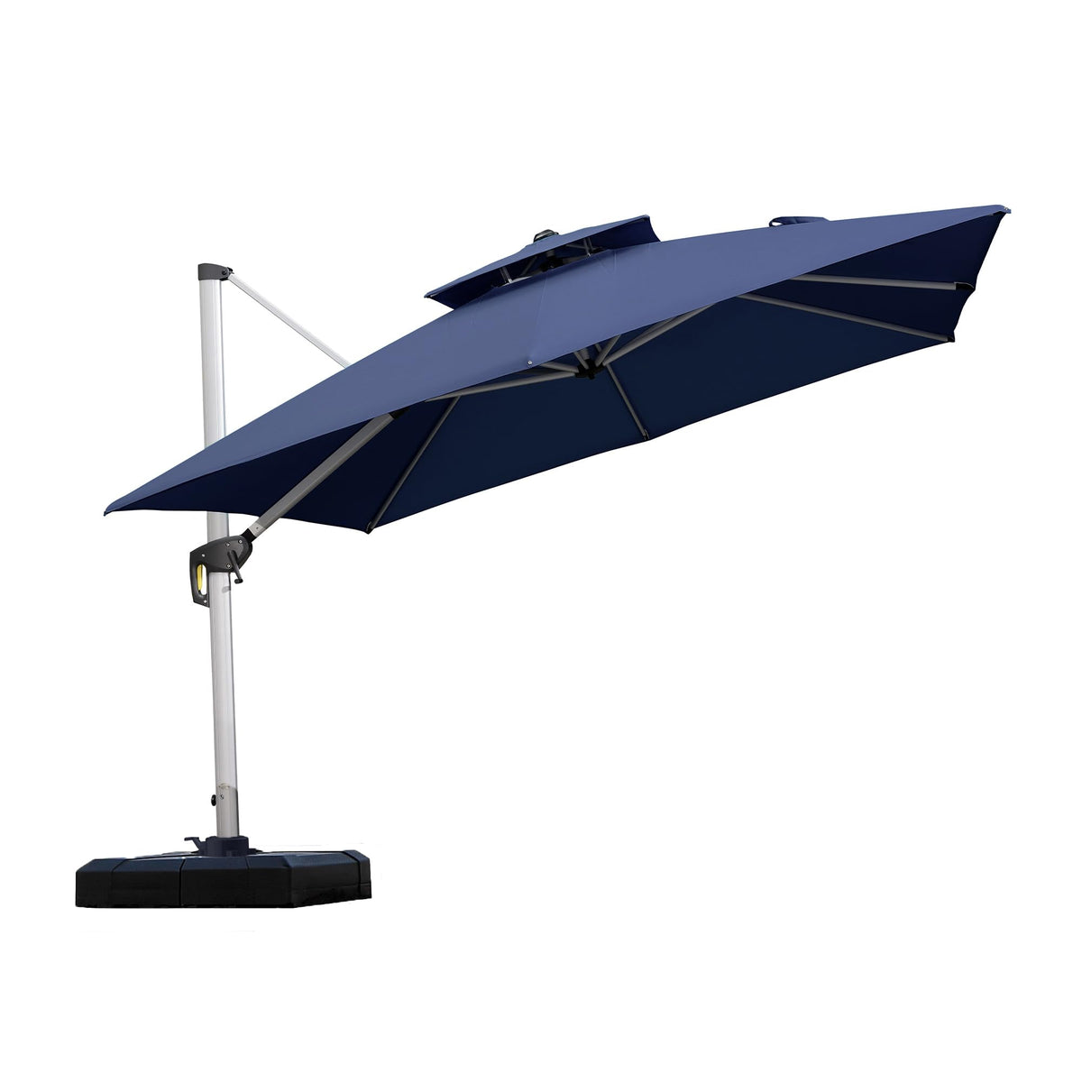 10'x 10' Square Double Top Navy Blue Cantilever Patio Umbrella V50978