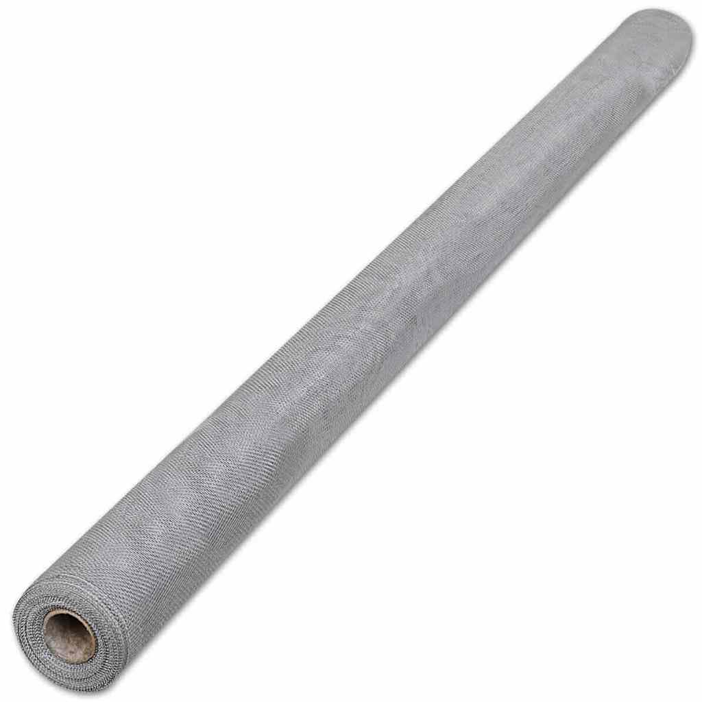 Aluminum Mesh Screen 39.4x196.9 Inches Silver V4444