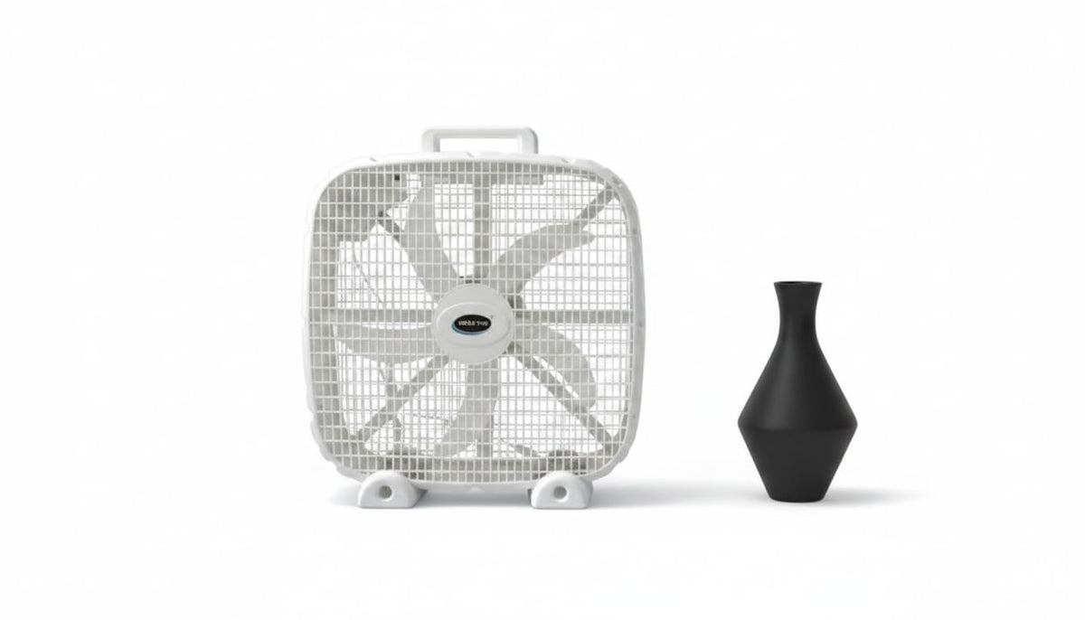 3-Speed Box Fan with Carry Handle, 5 Blades, 20-Inch, White D54288