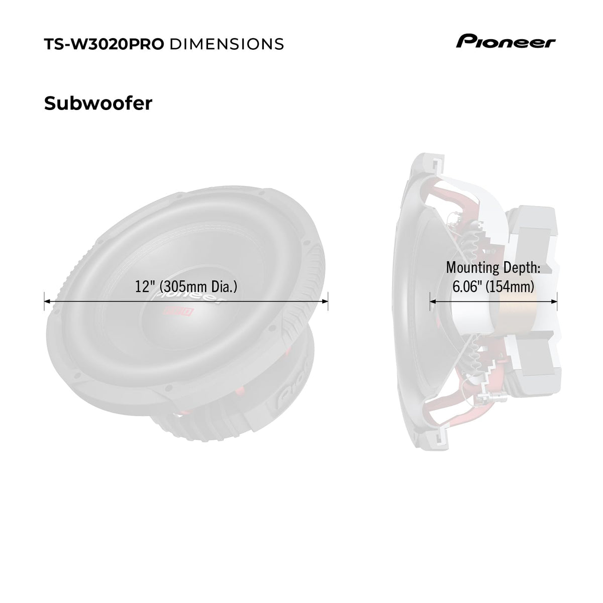 12" Subwoofer 2000W Max S64644