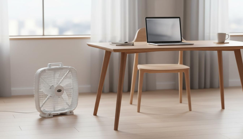 3-Speed Box Fan with Carry Handle, 5 Blades, 20-Inch, White D54288