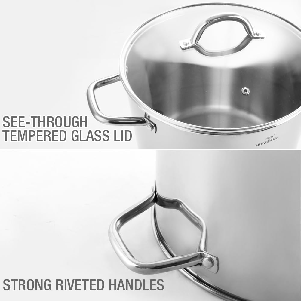 24 Quart Stainless Steel Stockpot with Lid C729