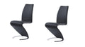 Set of Two Black and Silver Faux Leather Dining Chairs I175294