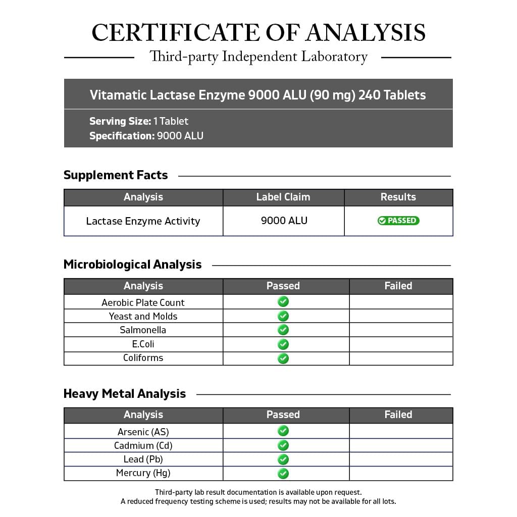 Lactase Enzyme 9000 FCC 240 Tablets T73384