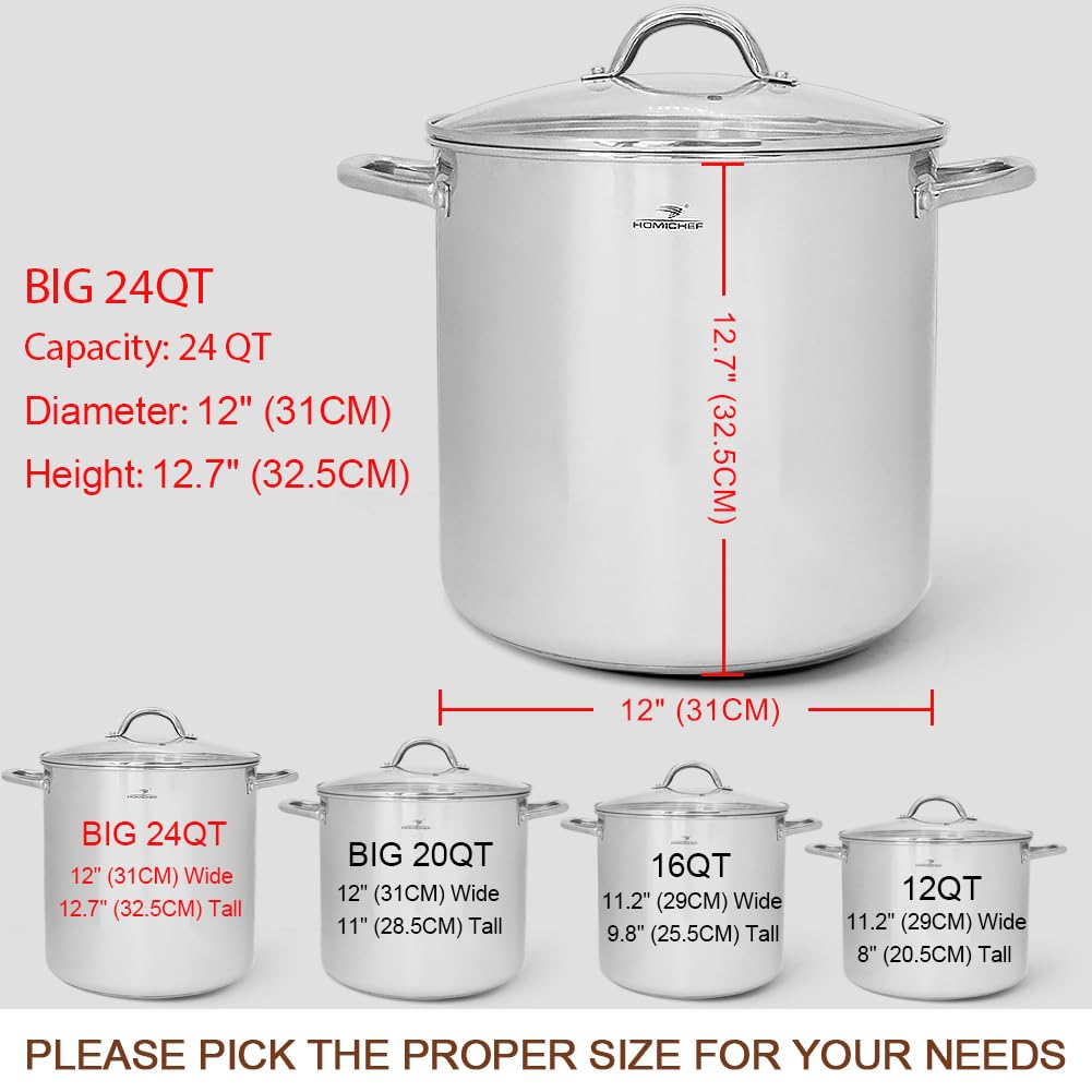 24 Quart Stainless Steel Stockpot with Lid C729