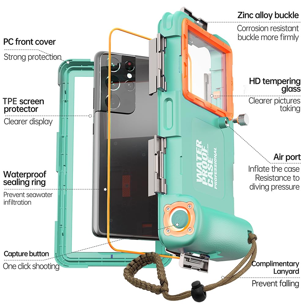 Light Blue and Orange Diving Phone Protective Case H398873