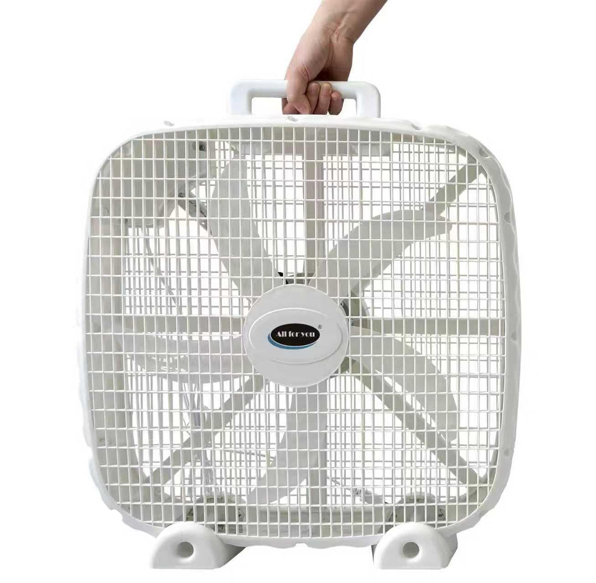 3-Speed Box Fan with Carry Handle, 5 Blades, 20-Inch, White D54288