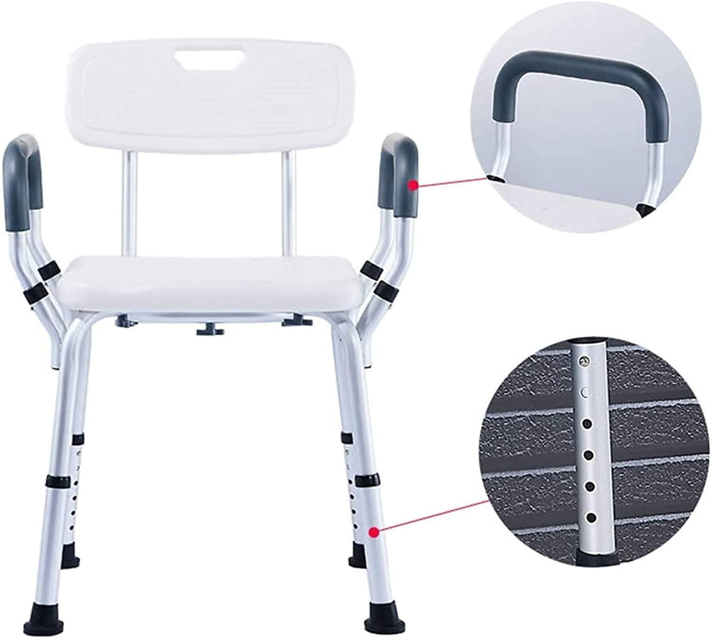 Padded Seat Transfer Bench, Bath Stools, Shower Chair with Arms and Back W3204