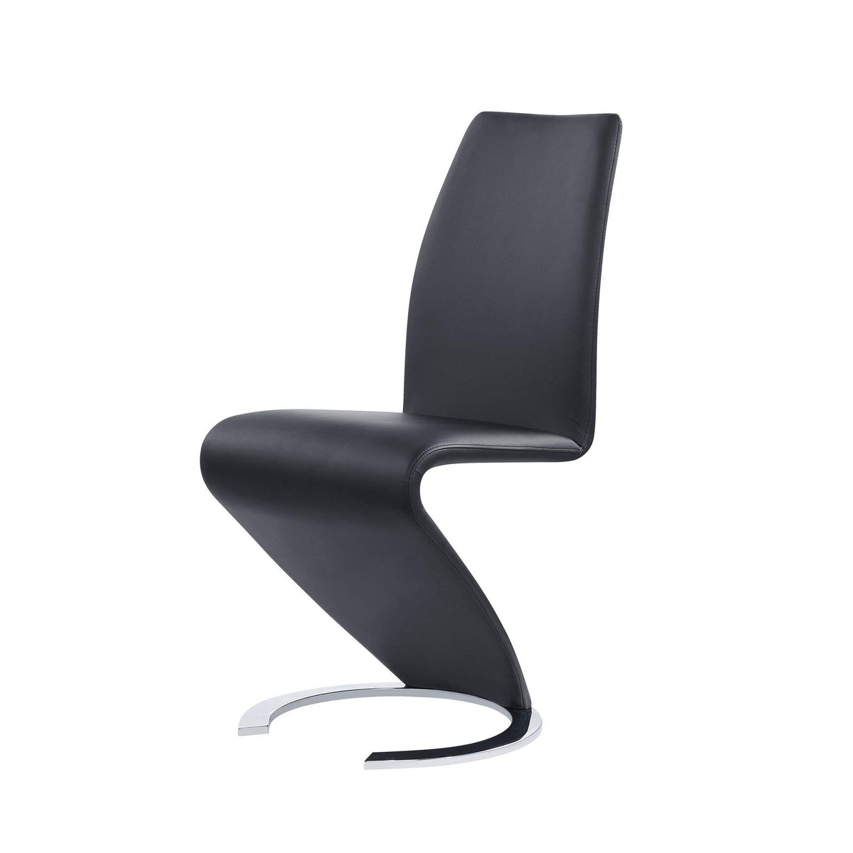 Set of Two Black and Silver Faux Leather Dining Chairs I175294