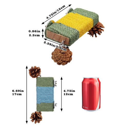 2 Pack Cage Platform with Rope and Pine Cone Decor L36684