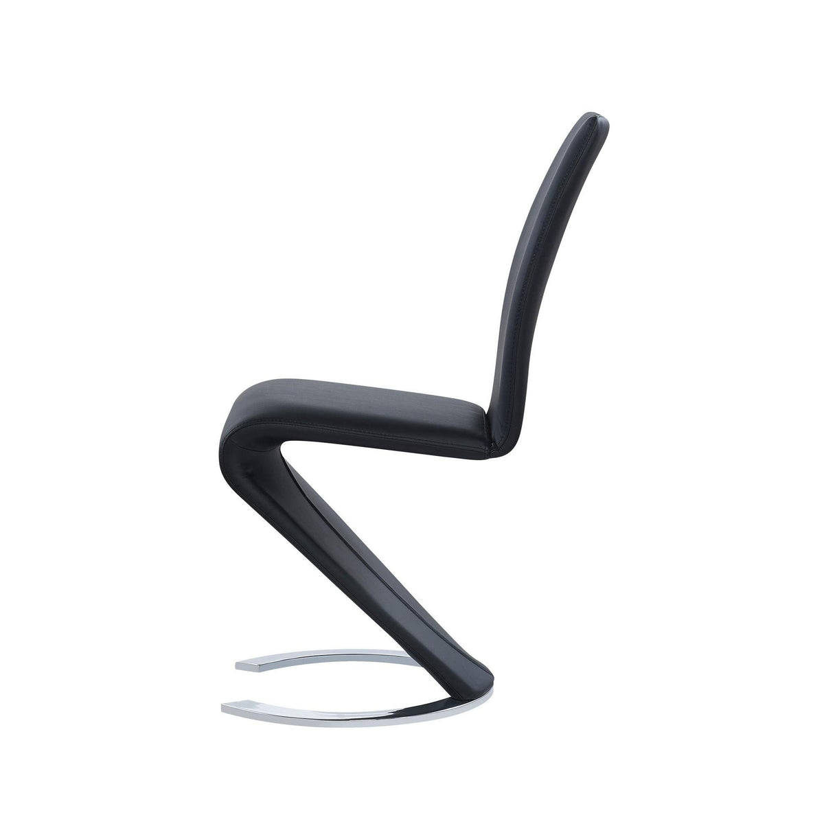 Set of Two Black and Silver Faux Leather Dining Chairs I175294