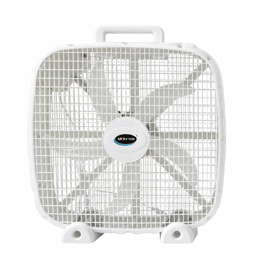 3-Speed Box Fan with Carry Handle, 5 Blades, 20-Inch, White D54288