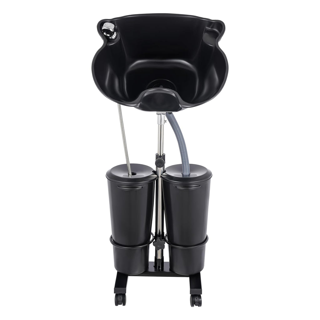 Portable Shampoo Basin with 2 Water Buckets Black I54871