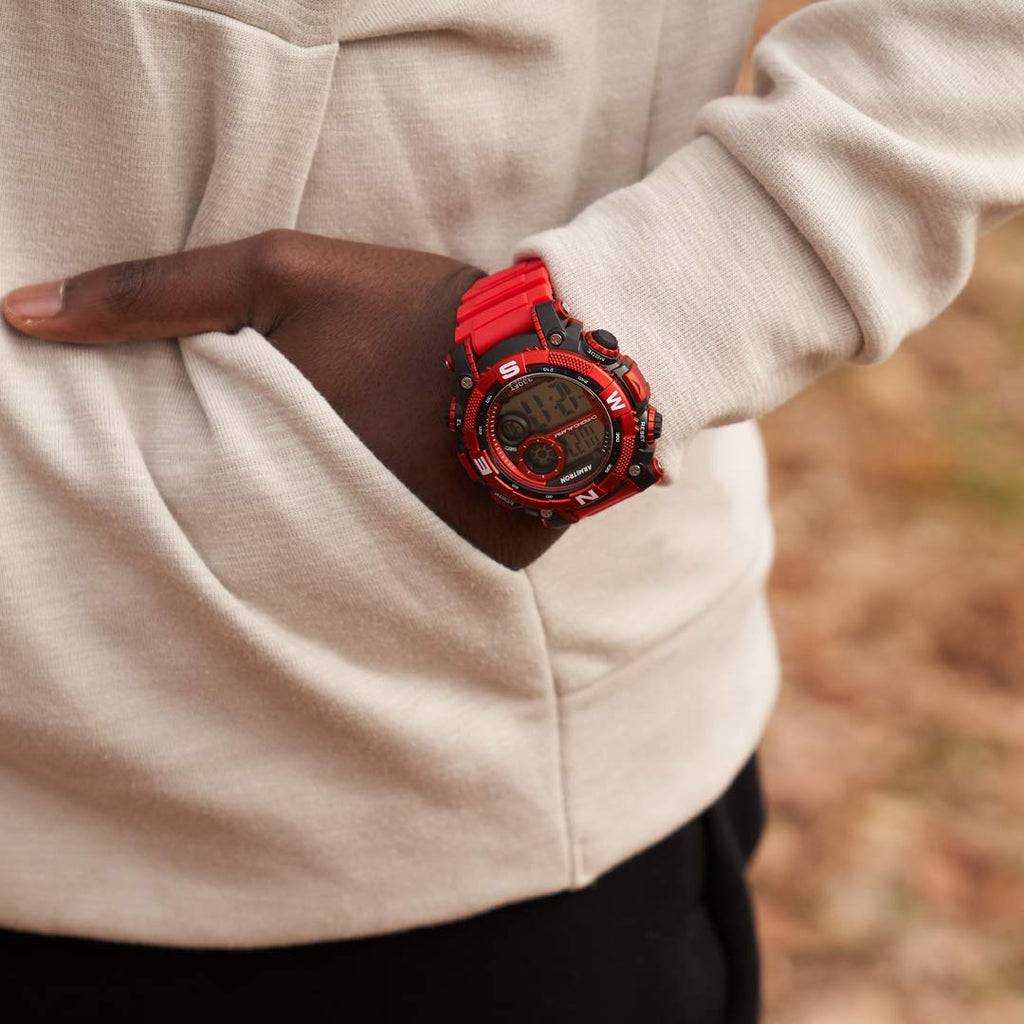 Digital Chronograph Resin Strap Watch Y43551