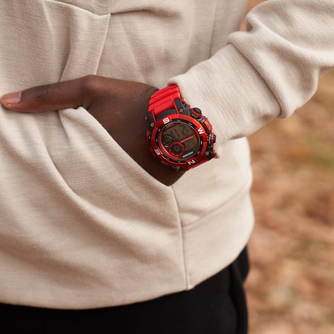 Digital Chronograph Resin Strap Watch Y43551