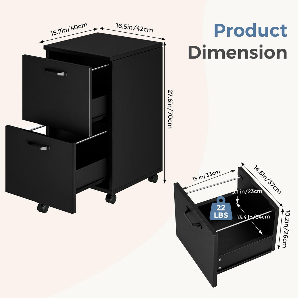 2 Drawer Rolling Storage Cabinet V62389