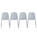 Grey Plastic Dining Chair with Metal Legs H7632