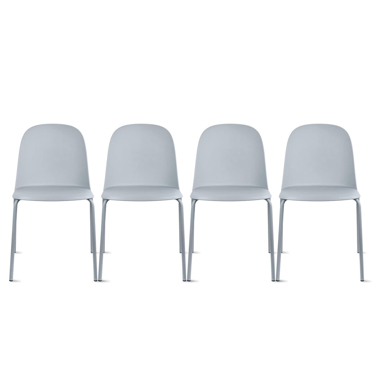 Grey Plastic Dining Chair with Metal Legs H7632