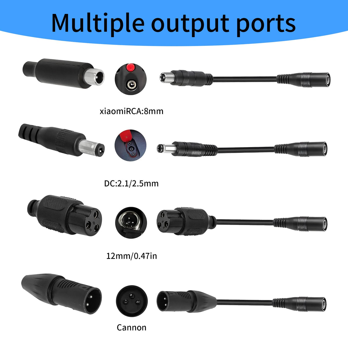 42V 2A Lithium Battery Charger with 3 Connectors V43908