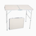 Aluminum Portable Folding Camping Table Adjustable Height Lightweight White S214