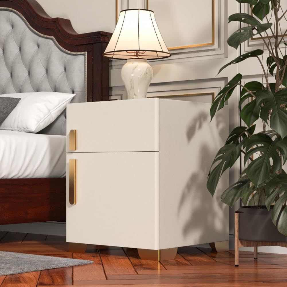 Wireless Charging Nightstand with Drawer and 3 LED Light Z1131