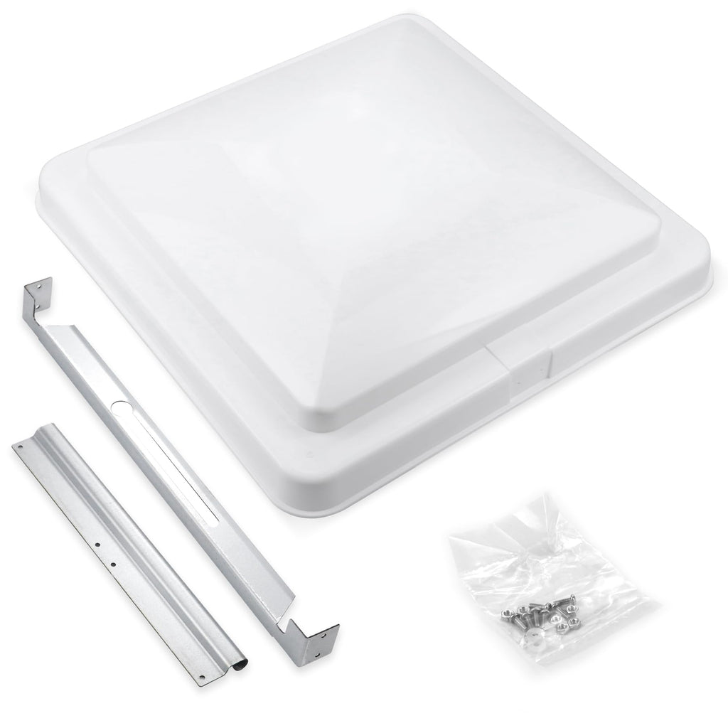 14" White Plastic Square RV Roof Vent Cover V4416