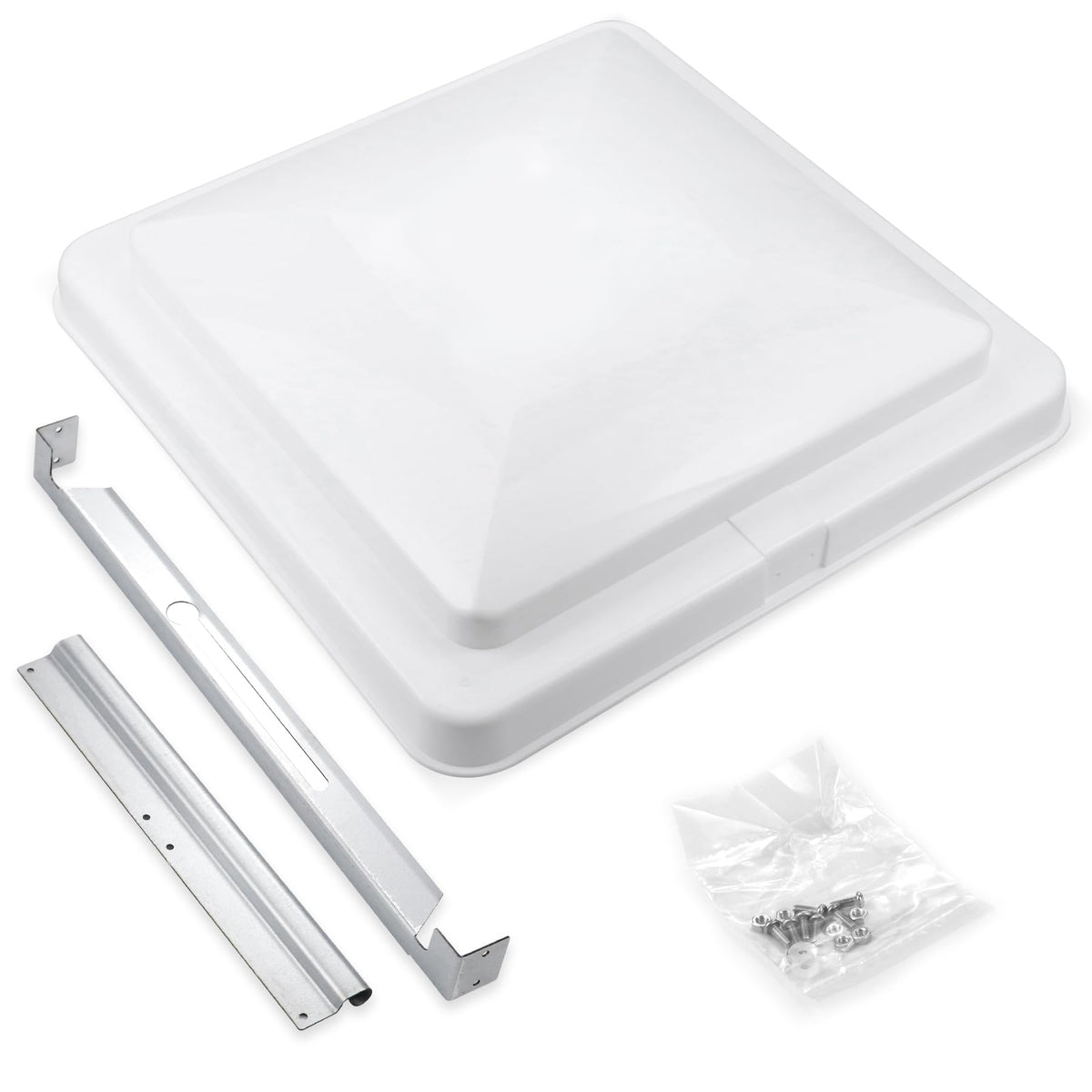 14" White Plastic Square RV Roof Vent Cover V4416