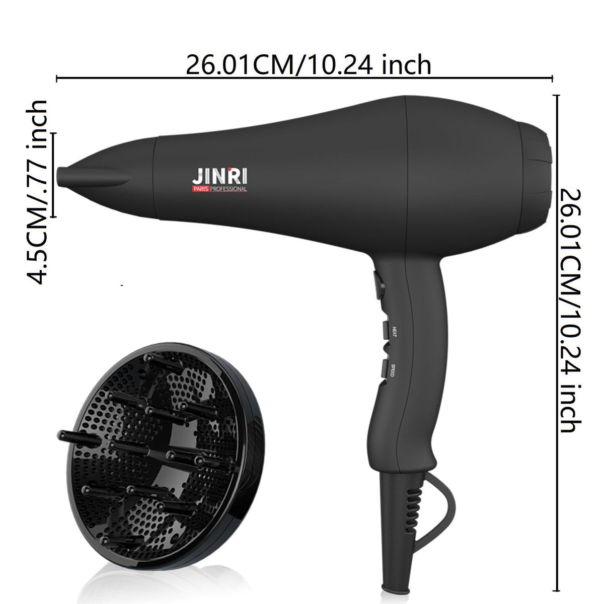 1875W Ionic Hair Dryer with Diffuser V12611