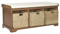 Brown Solid Wood Storage Bench G212801
