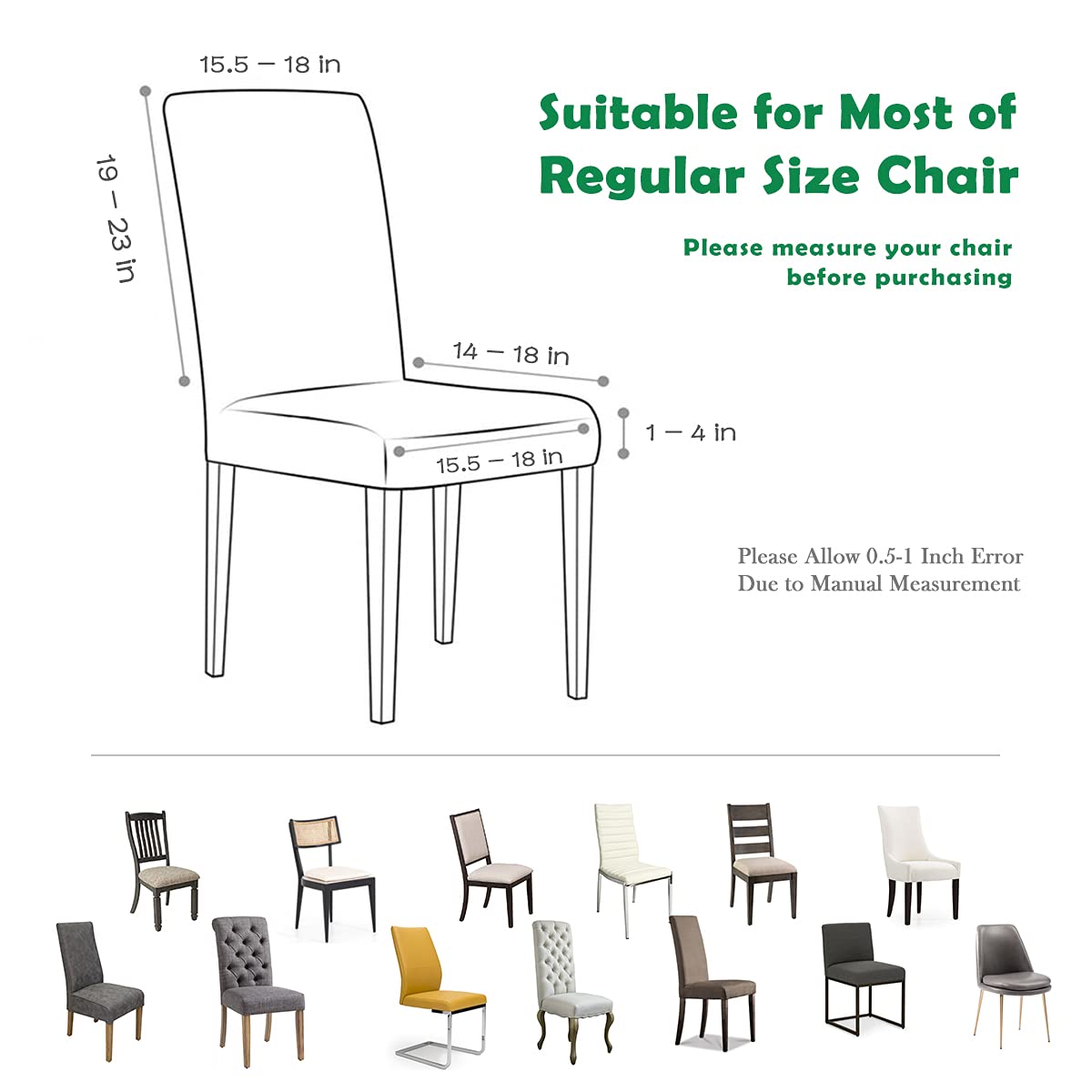 Black 6 Pack Dining Chair Covers C80228