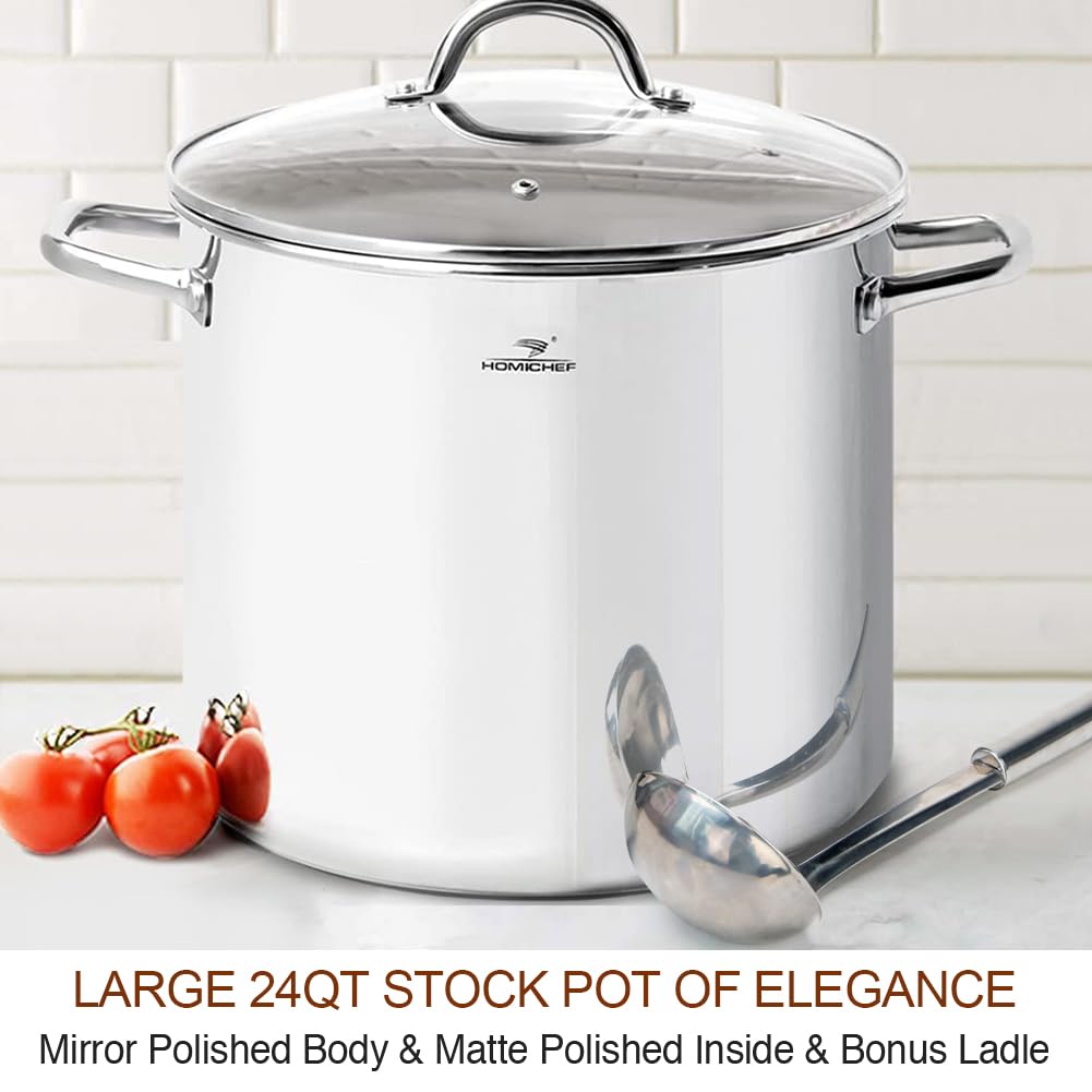 24 Quart Stainless Steel Stockpot with Lid C729