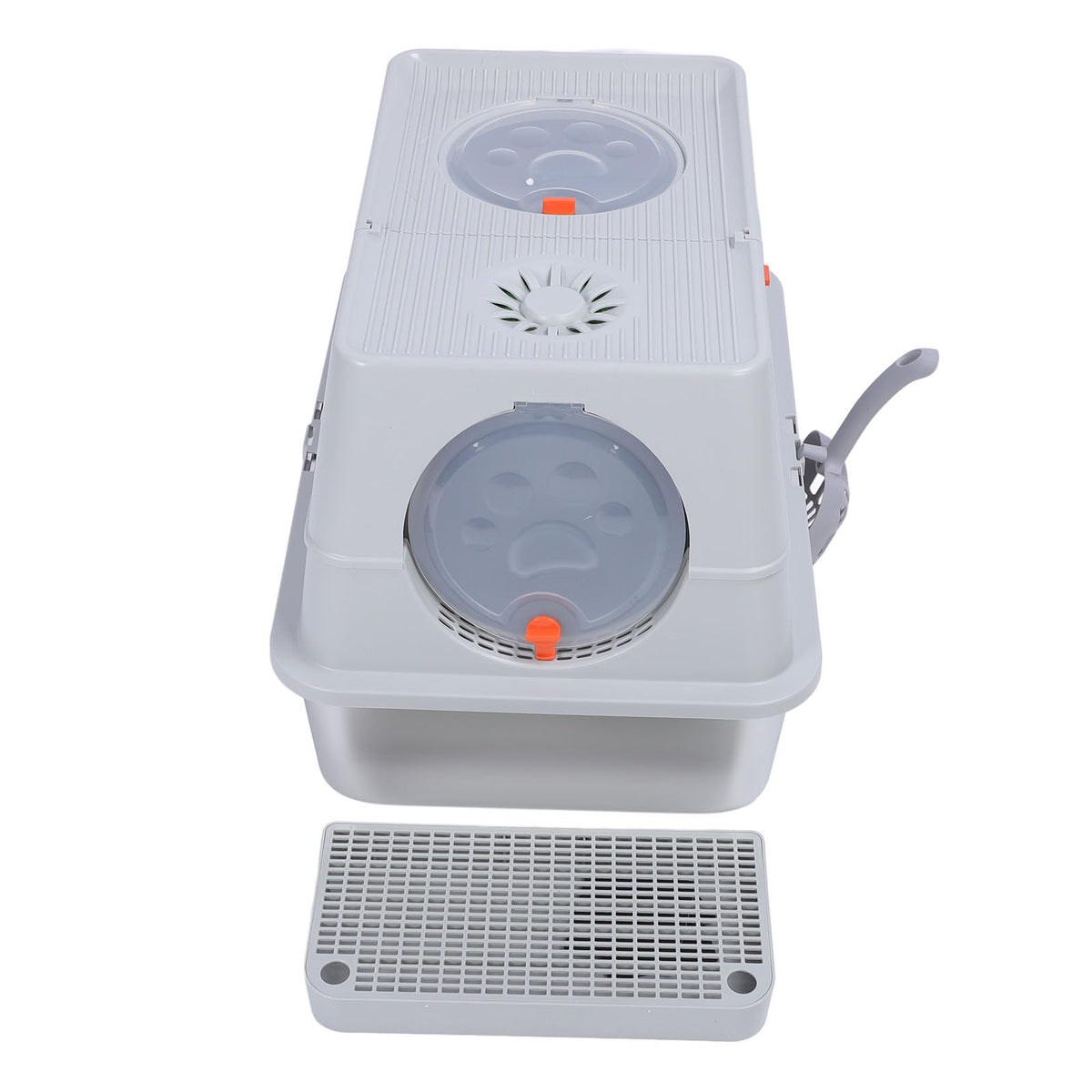 Enclosed Stainless Steel Litter Box with Flip Top Lid W654