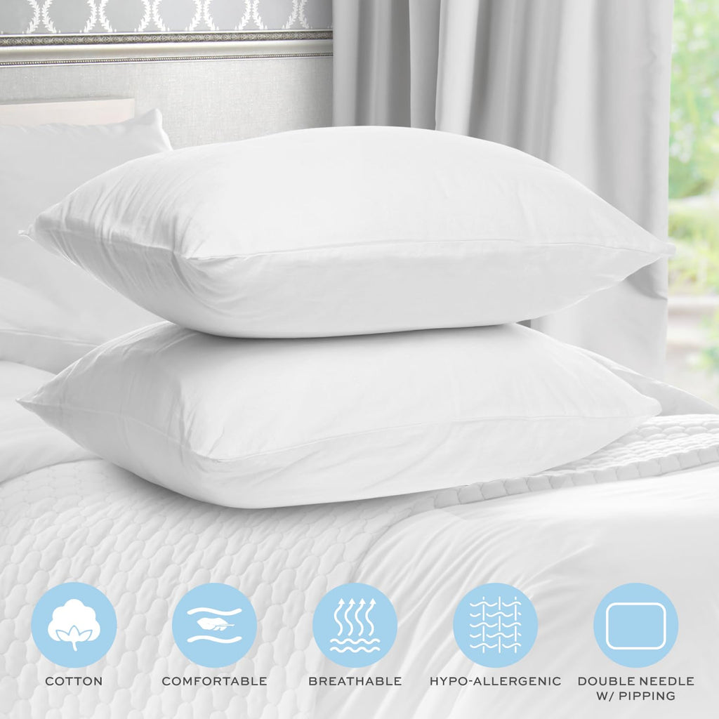 White 2 Pack King Size Down Alternative Bed Pillows Y992