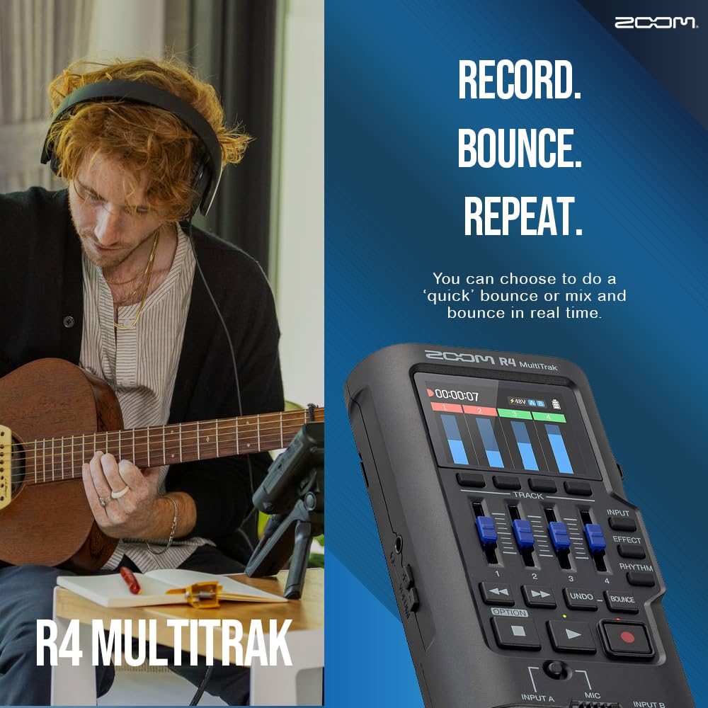 32-Bit Float 4-Track Recorder with Dual XLR/TS Inputs and Built-In Mic H400