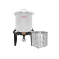 Stainless Steel 40 QT Stock Pot with Steamer Basket and Propane Burner M64280