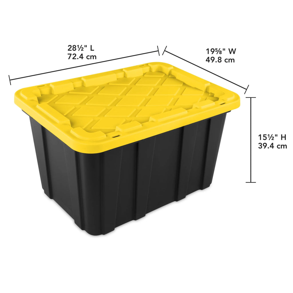 6 Pack 27 Gallon Heavy Duty Plastic Storage Bins with Lids F628556