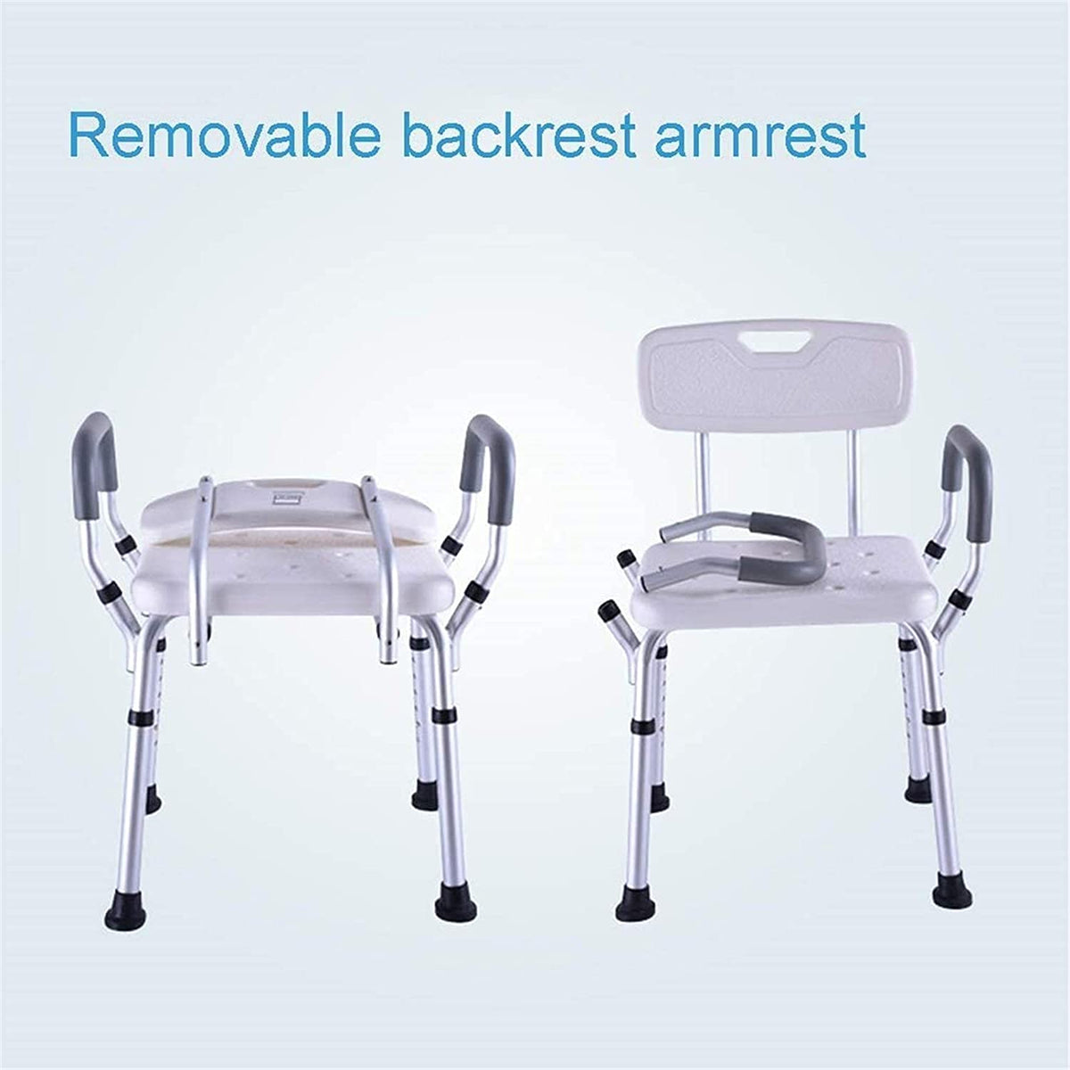 Padded Seat Transfer Bench, Bath Stools, Shower Chair with Arms and Back W3204