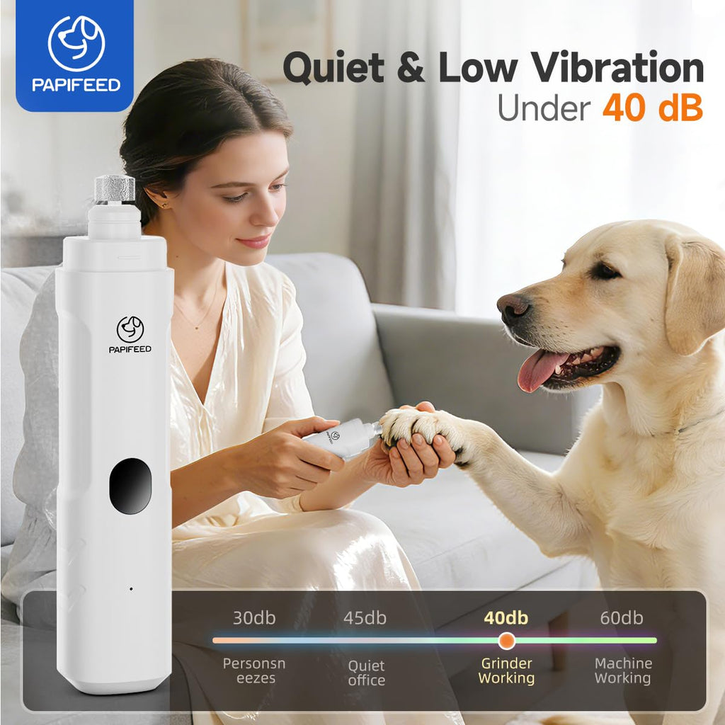 Ultra Quiet 3-Speed Rechargeable Dog Nail Grinder with LED Light A336184