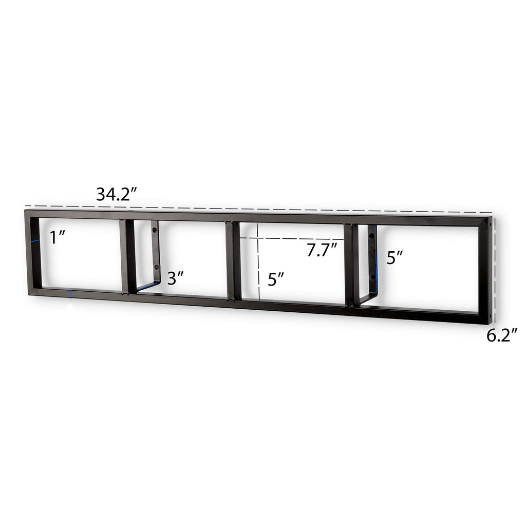 34 Inch Media Storage Rack Organizer Metal Floating Shelf Set of 2 Black P97000