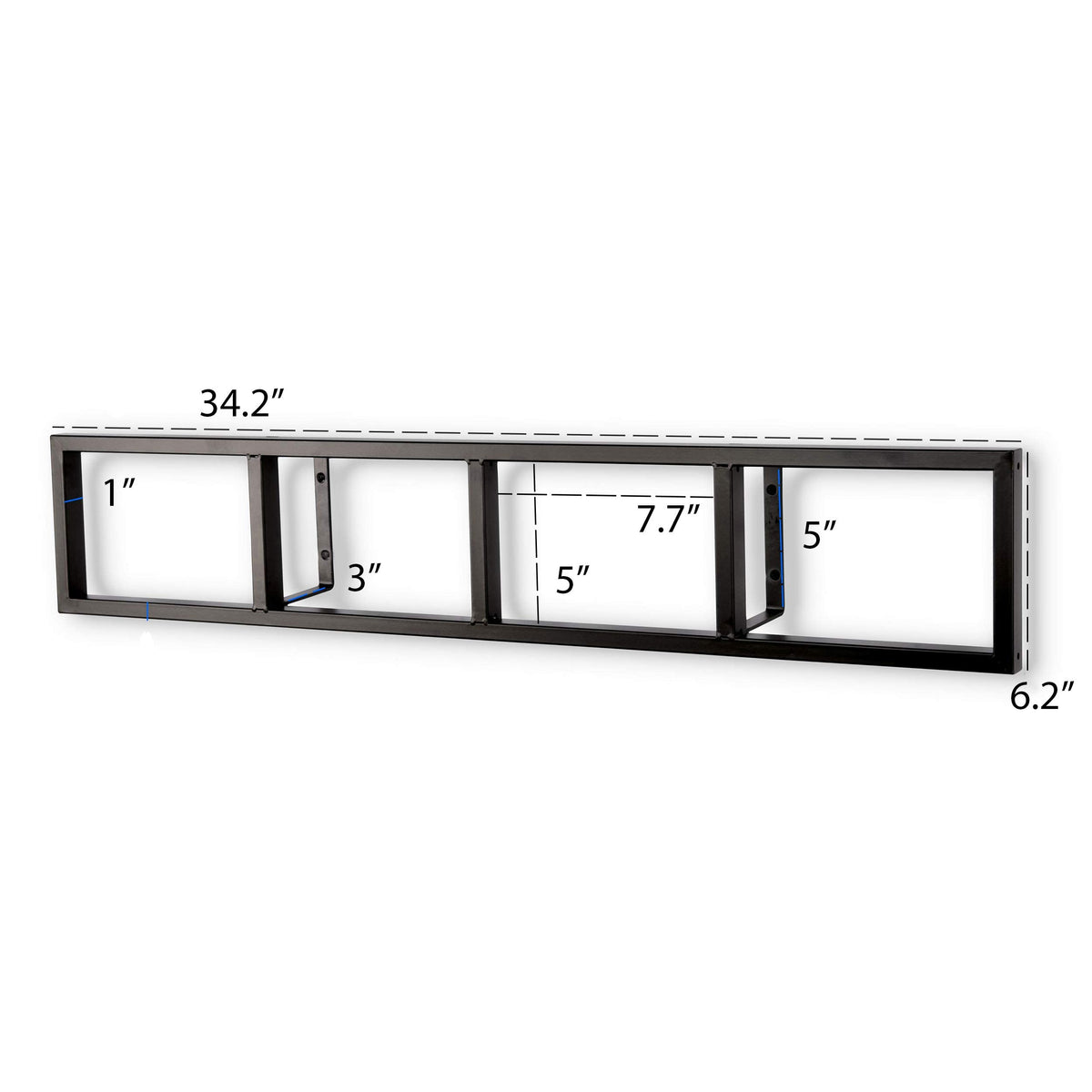 34 Inch Media Storage Rack Organizer Metal Floating Shelf Set of 2 Black P97000